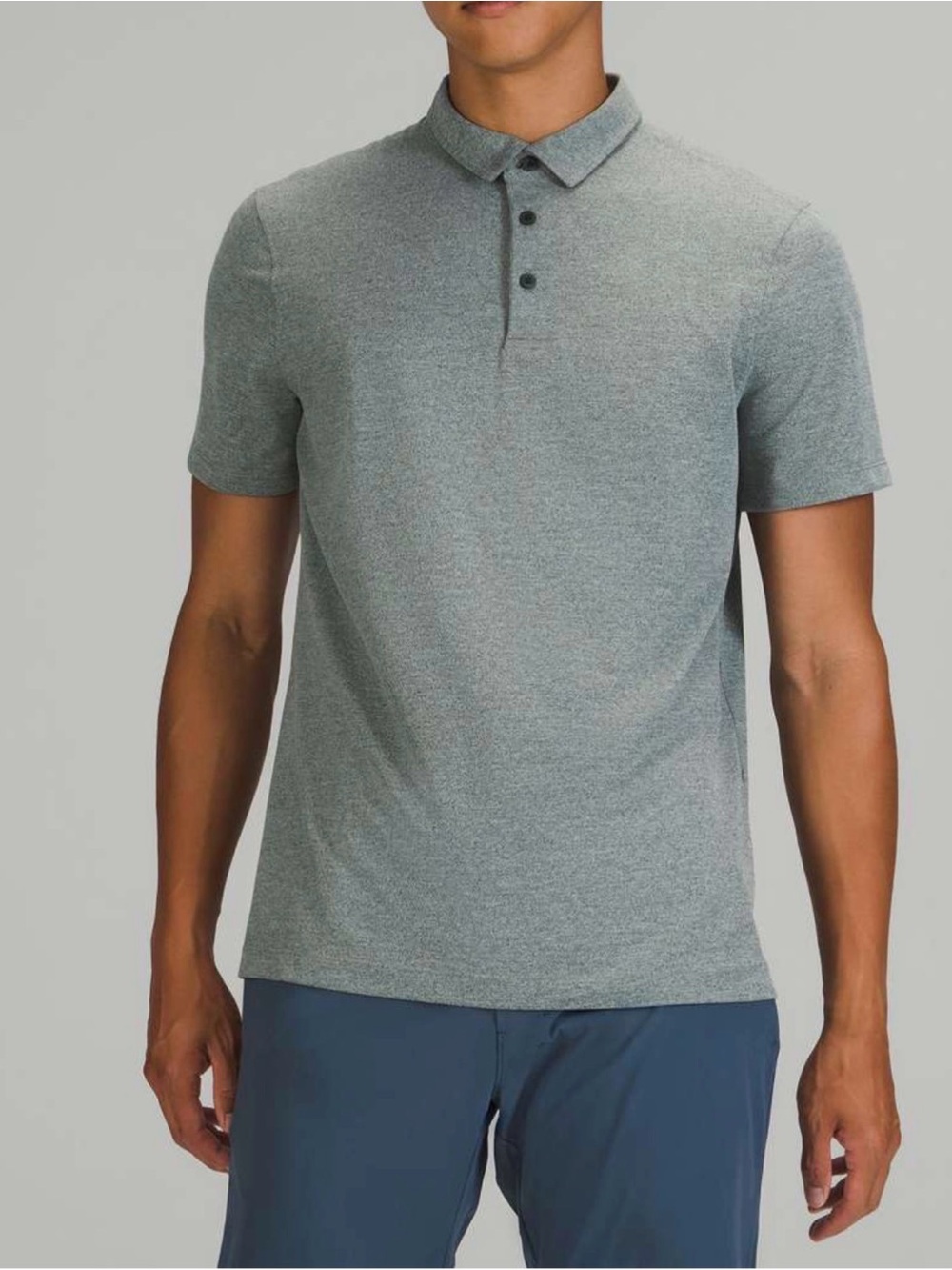 Lululemon Evolution Polo Shirt Mens M- Heather Golf Performance Stretch